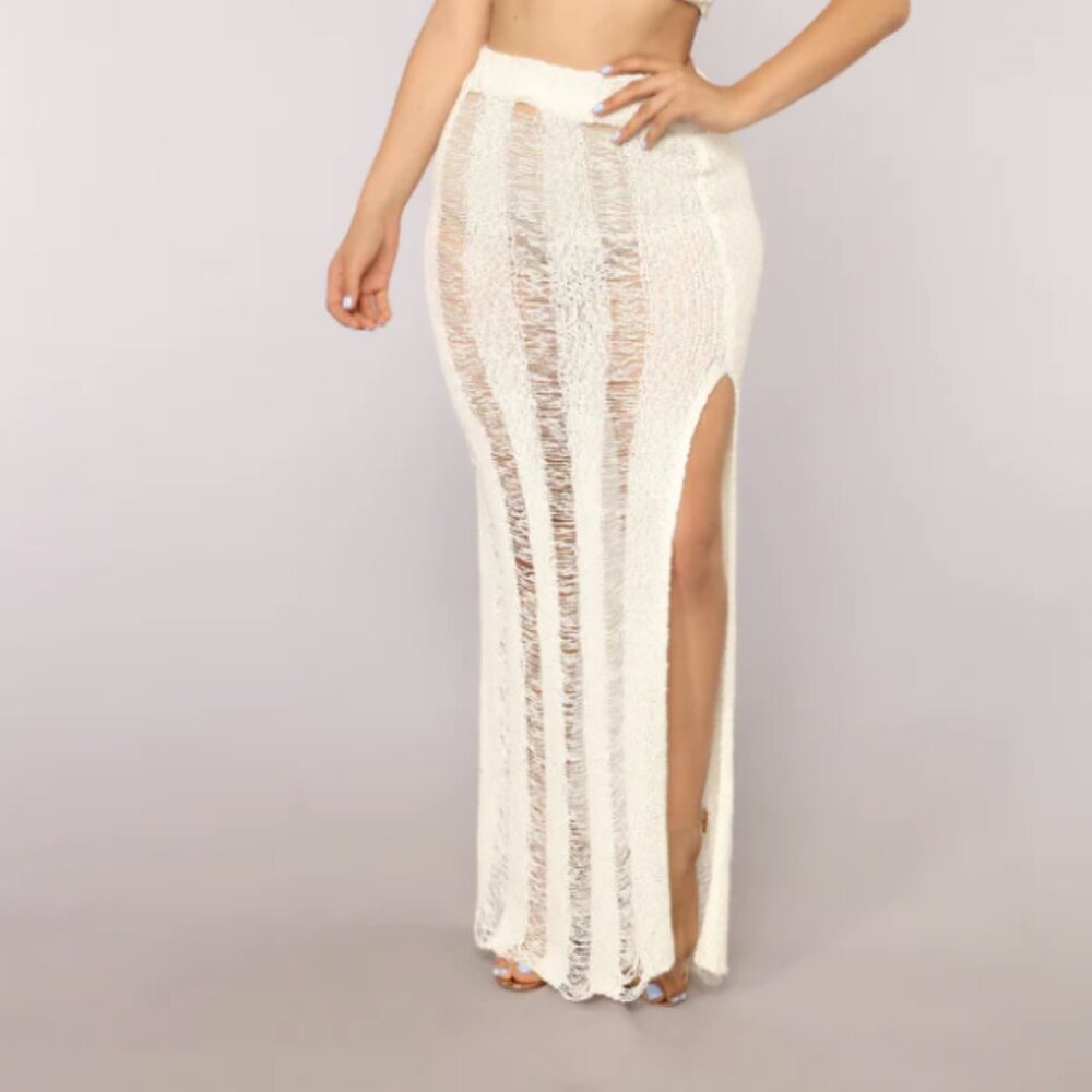 Fashion Nova Beach Cropped Top Maxi skirt Set
